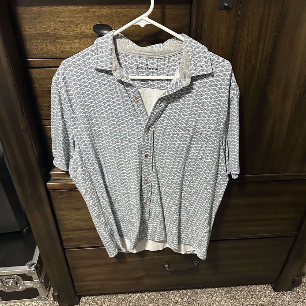 Tailor Vintage Blue and White Patterned Men's Shirt